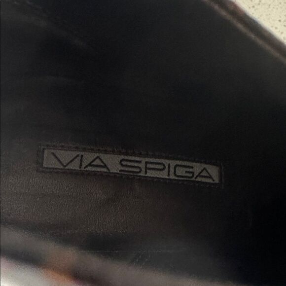 Via Spiga LYDIA Brown Leather Crocodile-Embossed Ankle Boots Pointy Toe Size 7.5 - Picture 12 of 15